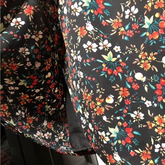 J. Crew Mercantile Dress Womens 0 Floral Long Sleeve Elastic Waist Tulip Hem - Picture 8 of 8